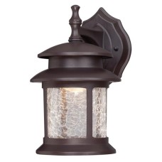 Westinghouse 6400300 LED Exterior Wall Lantern, Oil Rubbed Bronze Finish on Cast Aluminum with Crackle Glass